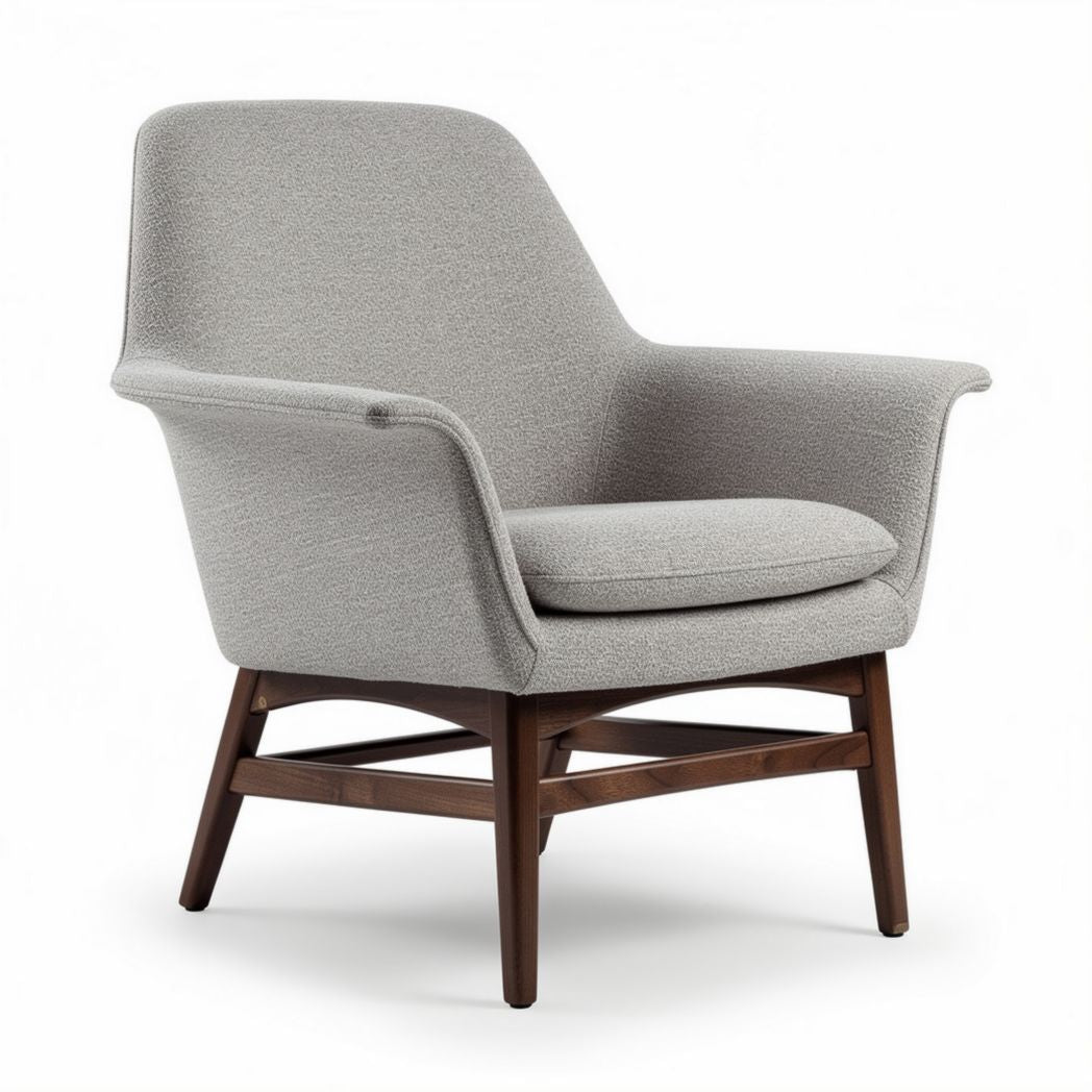 Fabric armchair with wooden legs - 70 x 80 x 90cm
