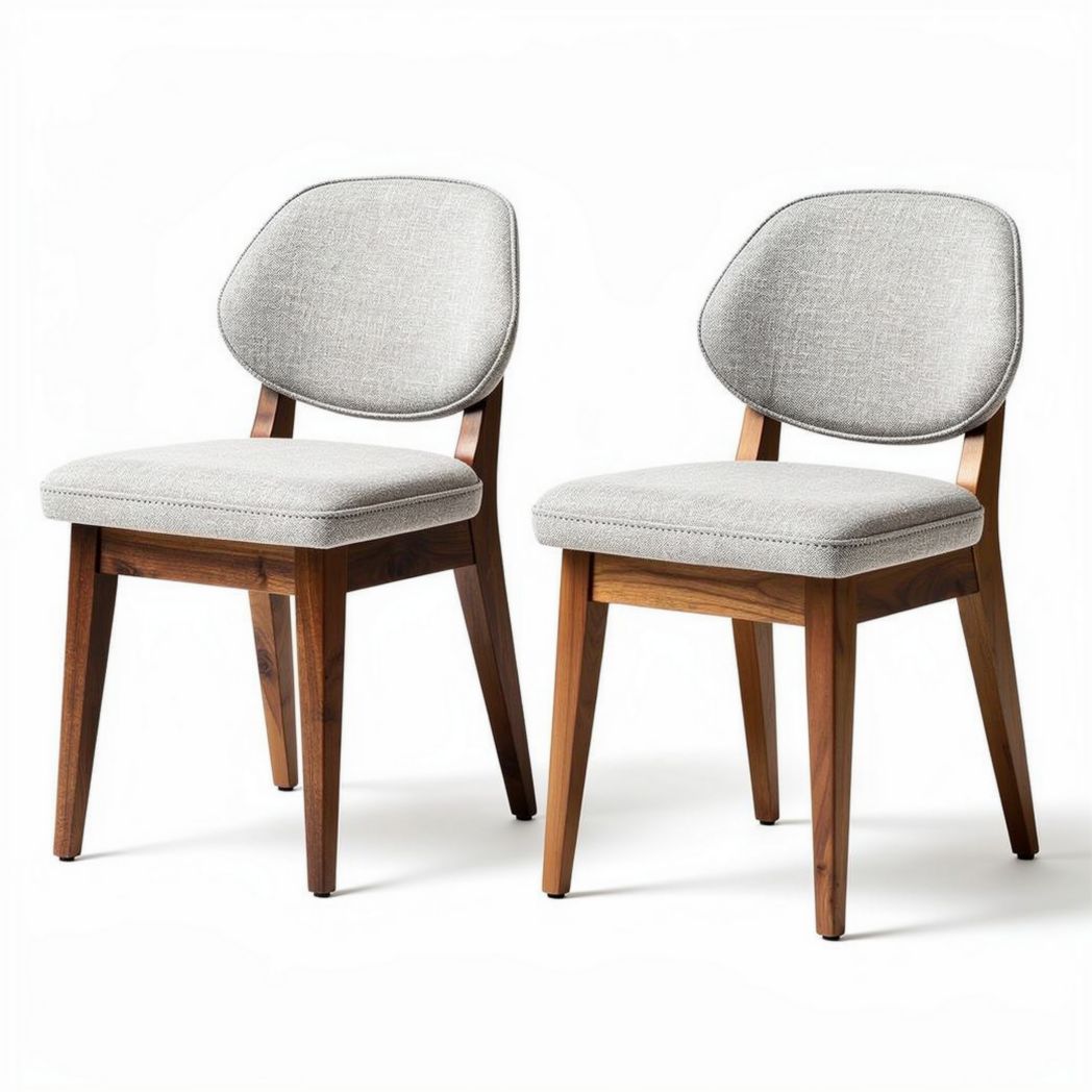Wooden dining chair with fabric upholstery - 45 x 45 x 85cm