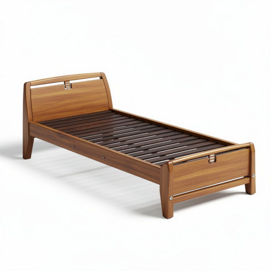 Natural wood single bed frame for children - 190 x 90 x 30cm