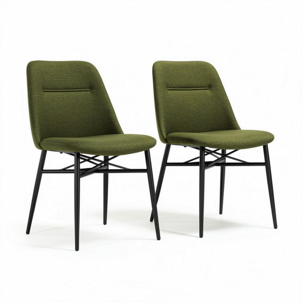 Velvet dining chair set with metal legs - 45 x 45 x 80cm