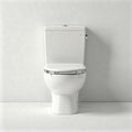 Ceramic toilet with chrome fittings for bathroom use - 70 x 38 x 80cm