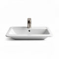 Ceramic bathroom sink in rectangular design - 50 x 30 x 15cm
