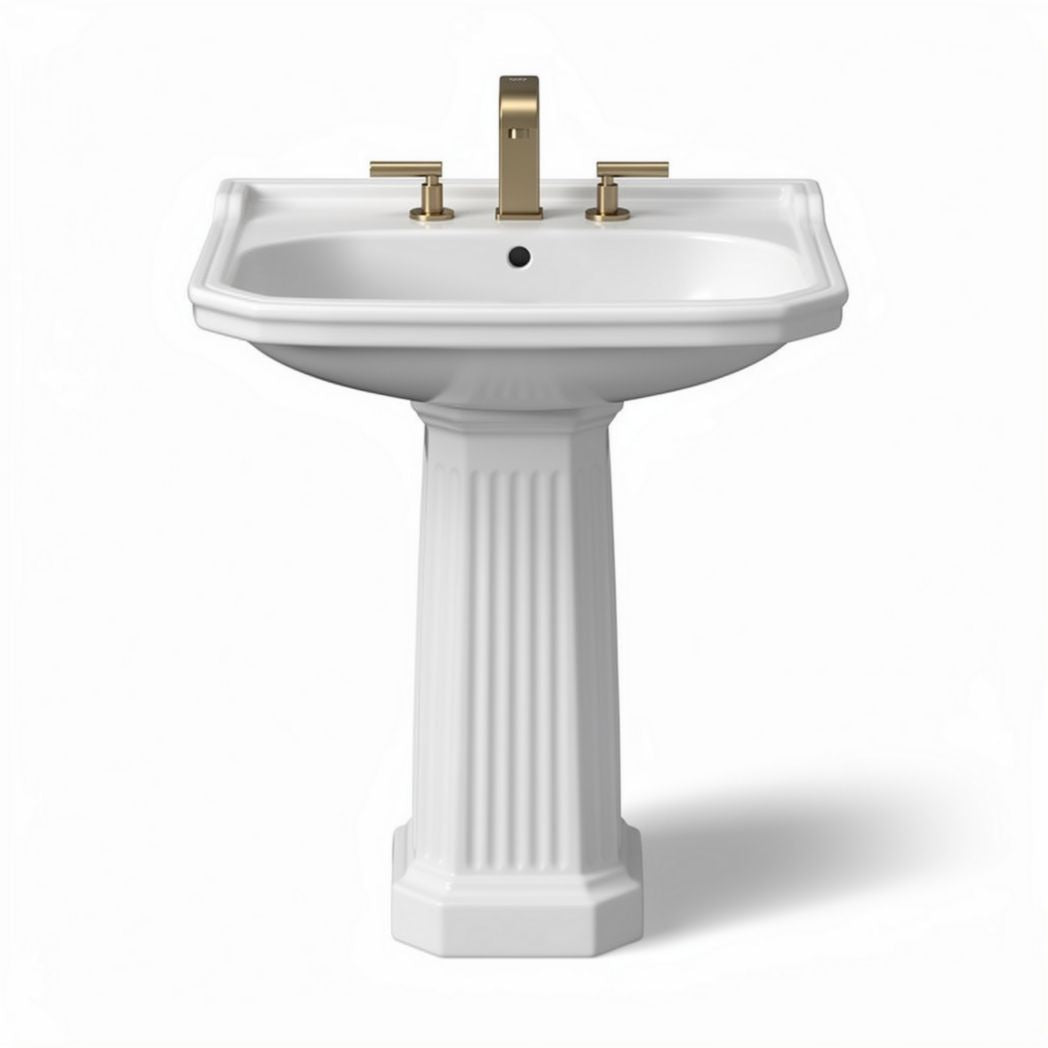 Ceramic pedestal sink for bathroom use - 60 x 45 x 85cm