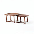 Walnut wood nesting tables for living room - 40 x 40 x 40cm